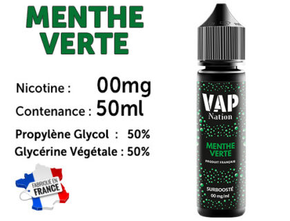 Arôme 50ml VAP NATION menthe glaciale 0 de nicotine.