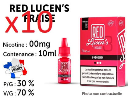 10 flacons Red Lucen's menthe glaciale 0
