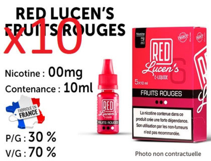 10 flacons Red Lucen's fraise 0