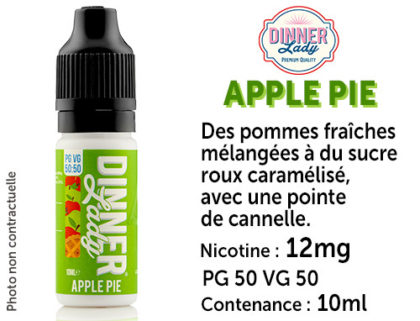 Dinner's Lady apple pie 12mg/ml de nicotine. 50/50