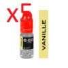 Boite 5 flacons E-CG vanille 0mg de nicotine.