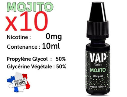 E-liquide VAP NATION mojito 0 de nicotine