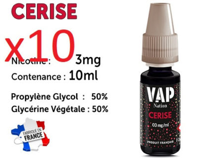E-liquide VAP NATION cerise 3 mg/ml de nicotine