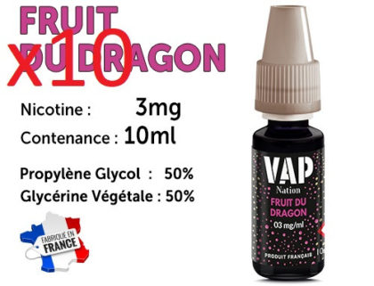 E-liquide VAP NATION fruit du dragon 3 mg/ml de nicotine