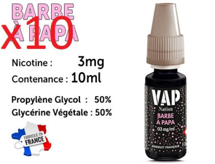 E-liquide VAP NATION barbe à papa 3 mg/ml de nicotine