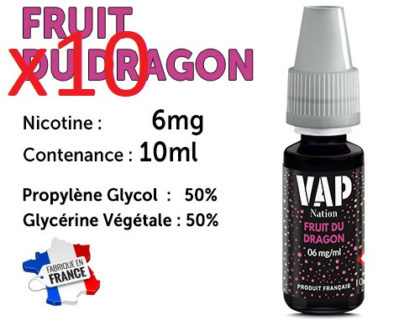 Vap Nation fruit du dragon 6mg/ml de nicotine.