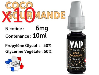 Vap Nation coco gourmand 6mg/ml de nicotine.