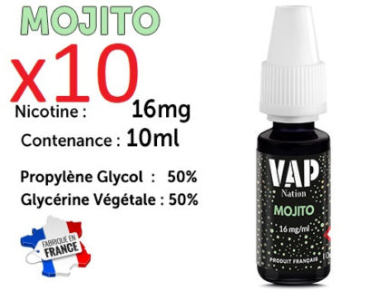 E-liquide Vap nation mojito 16mg/ml de nicotine