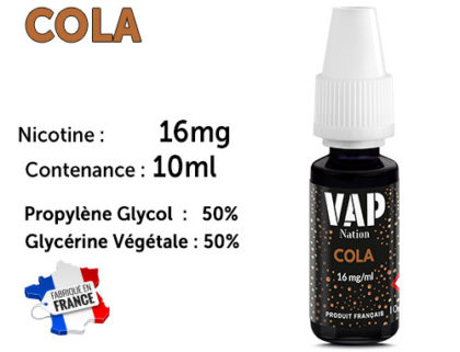 E-liquide Vap nation coco gourmand 16mg/ml de nicotine