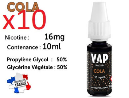 E-liquide Vap nation cola 16mg/ml de nicotine