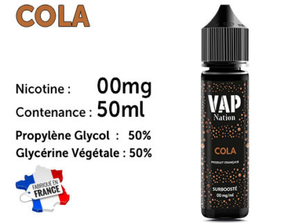 Arôme 50ml VAP NATION coco gourmand 0 de nicotine.