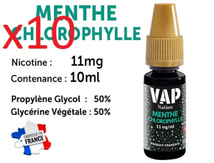E-liquide Vap Nation menthe chloro 11mg/ml de nicotine