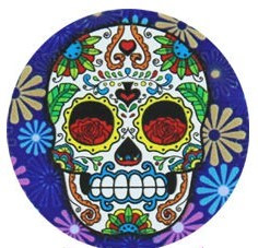 Grinder métal Mexican skull bleu, diamètre 50mm