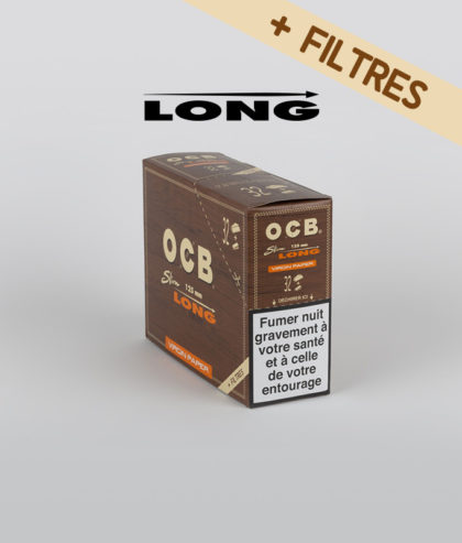 Boite 32 cahiers OCB Slim long + filtre slim virgin