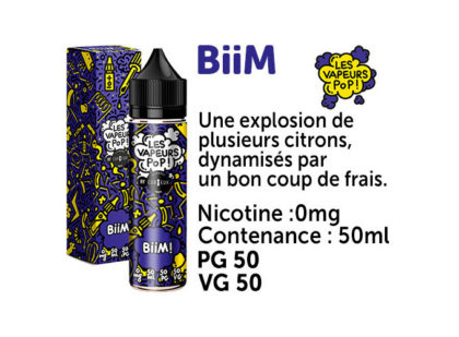 Les Vapeurs pop BIIM, flacon 50ml