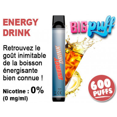 E-cig jetable BIG PUFF Cola pétillant 0 de nicotine