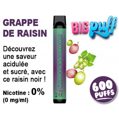 E-cig jetable BIG PUFF Energy drink 0 de nicotine