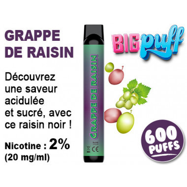 E-cig jetable BIG PUFF Energy drink 2% (20mg/ml) de nicotine
