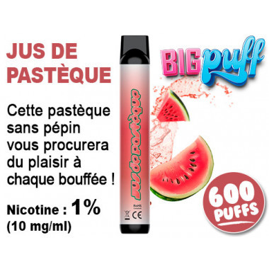 E-cig jetable BIG PUFF Grappe de raisin 1% (10mg/ml) de nicotine