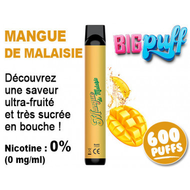 E-cig jetable BIG PUFF Limonade rose 0 de nicotine