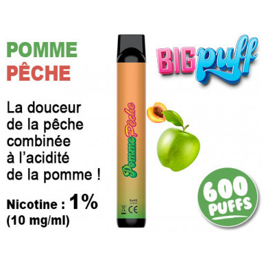 E-cig jetable BIG PUFF Myrtille framboise 1% (10mg/ml) de nicotine