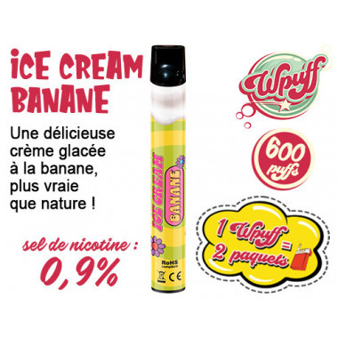 Liquideo WPUFF Ice cream banane 0 de nicotine