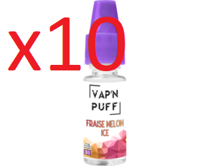 10 flacons VAP’N PUFF Fraise melon ice 3mg