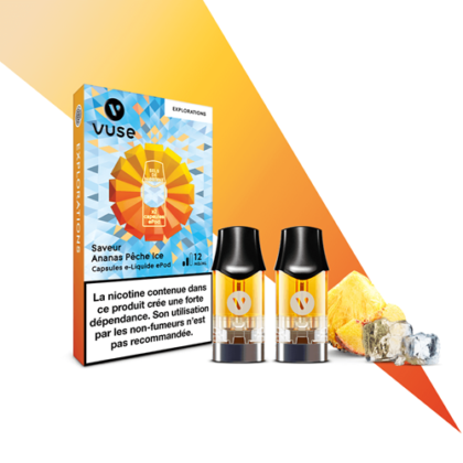 CAPSULES EPOD VUSE Saveur Ananas Pëche Ice 12 mg de nicotine