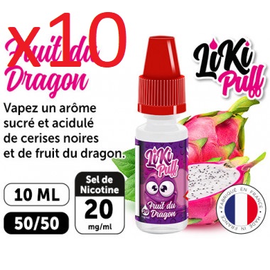 10 flacons VAP NATION LIKI FRUIT DU DRAGON 10ml, 20 mg/ml de