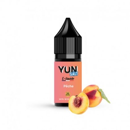 E-liquide YUN Salt pêche 10mL, 20mg/ml de nicotine, 50/50