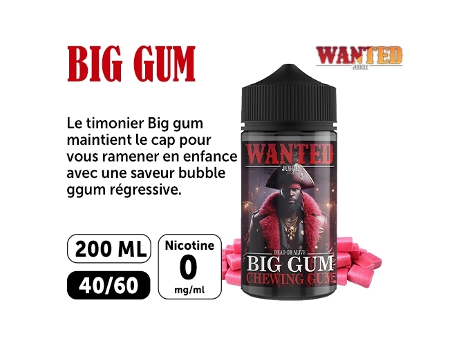 BIG GUM 200 ML WANTED JUICE 40/60