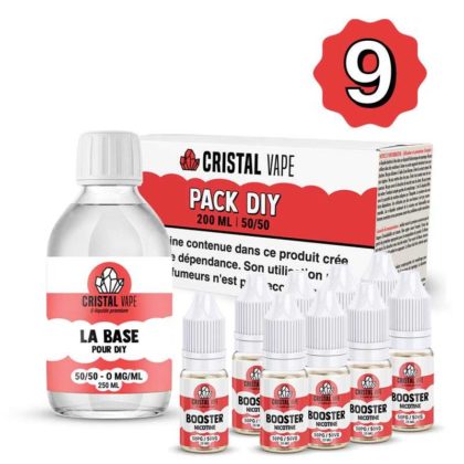 Pack DIY 50/50 200ml – Cristal Vape 9 mg/ml de nicotine