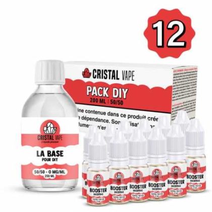 Pack DIY 50/50 200ml – Cristal Vape 12 mg/ml de nicotine
