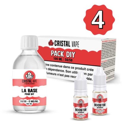 Pack DIY 50/50 100ml – Cristal Vape 4 mg/ml de nicotine