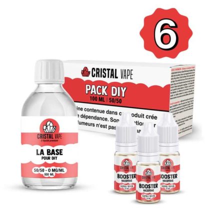 Pack DIY 50/50 100ml – Cristal Vape 6 mg/ml de nicotine