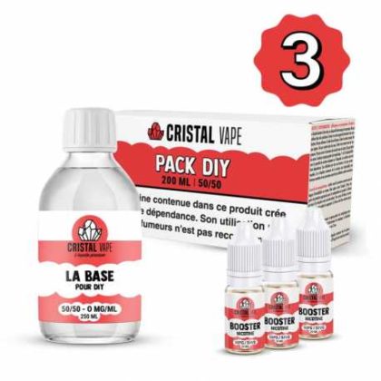 Pack DIY 50/50 200ml – Cristal Vape 6 mg/ml de nicotine