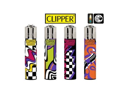 4 briquets Clipper Pierre Maxi Psychodellic Pattern